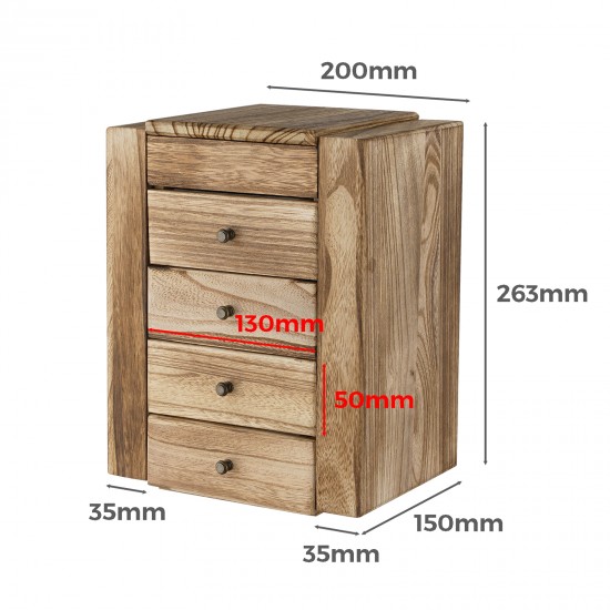 5-Layer Wood Jewelry Box with Mirror and Drawers for Women - Organize and Store Necklaces, Earrings, Rings, and Bracelets with Ease